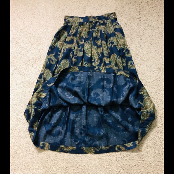 Herman Geist Skirt Sz 8 Vintage Pleated Paisley Maxi Gorgeous - Picture 6 of 13